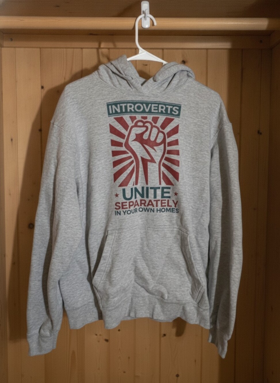 Port & Company Gray Introverts Hoodie Sz L
